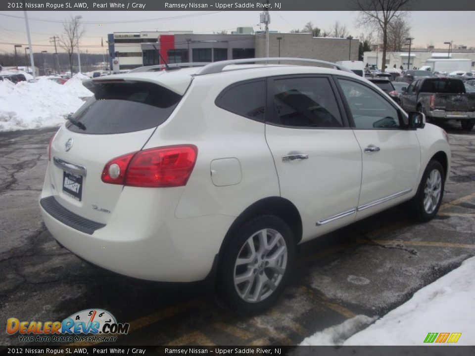 2012 Nissan Rogue SL AWD Pearl White / Gray Photo #5