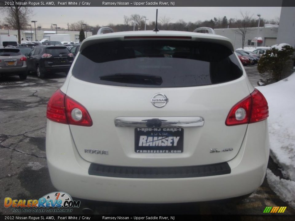 2012 Nissan Rogue SL AWD Pearl White / Gray Photo #6