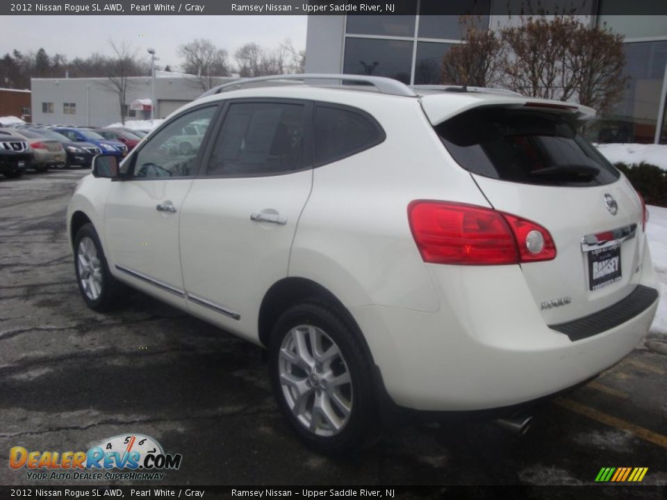 2012 Nissan Rogue SL AWD Pearl White / Gray Photo #7