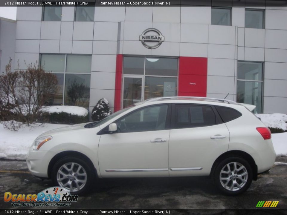 2012 Nissan Rogue SL AWD Pearl White / Gray Photo #8