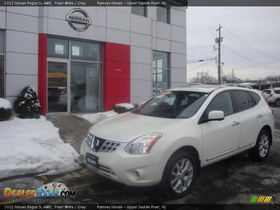 2012 Nissan Rogue SL AWD Pearl White / Gray Photo #26