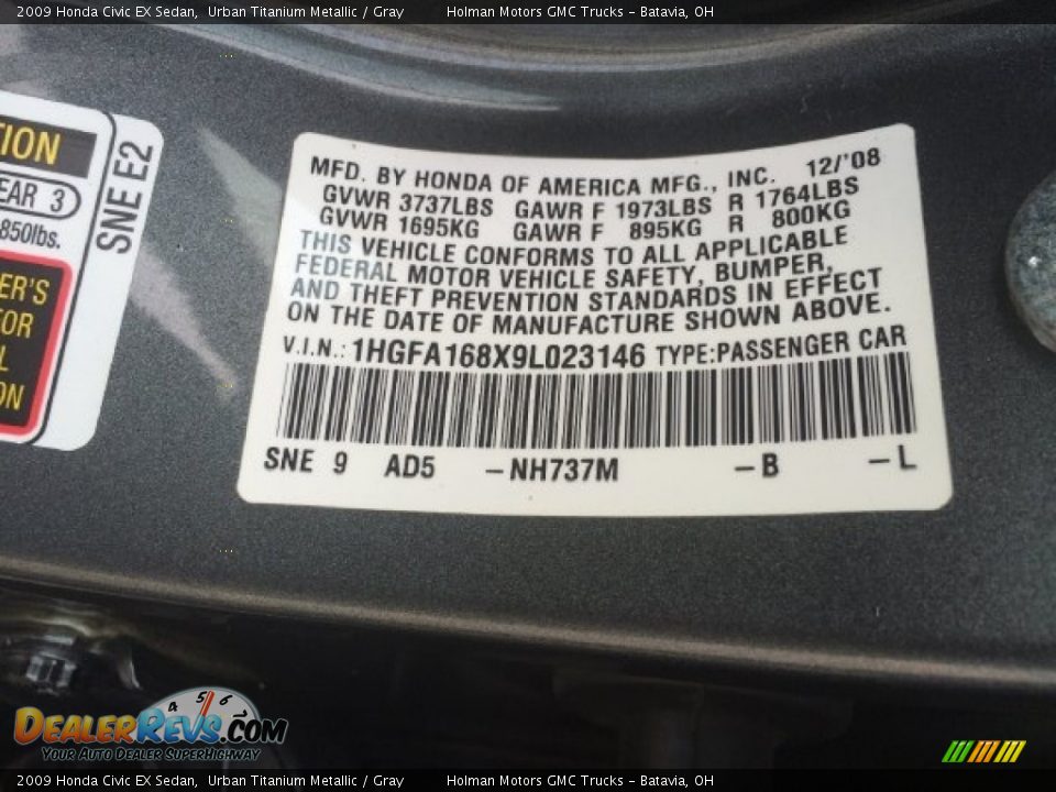 2009 Honda Civic EX Sedan Urban Titanium Metallic / Gray Photo #4