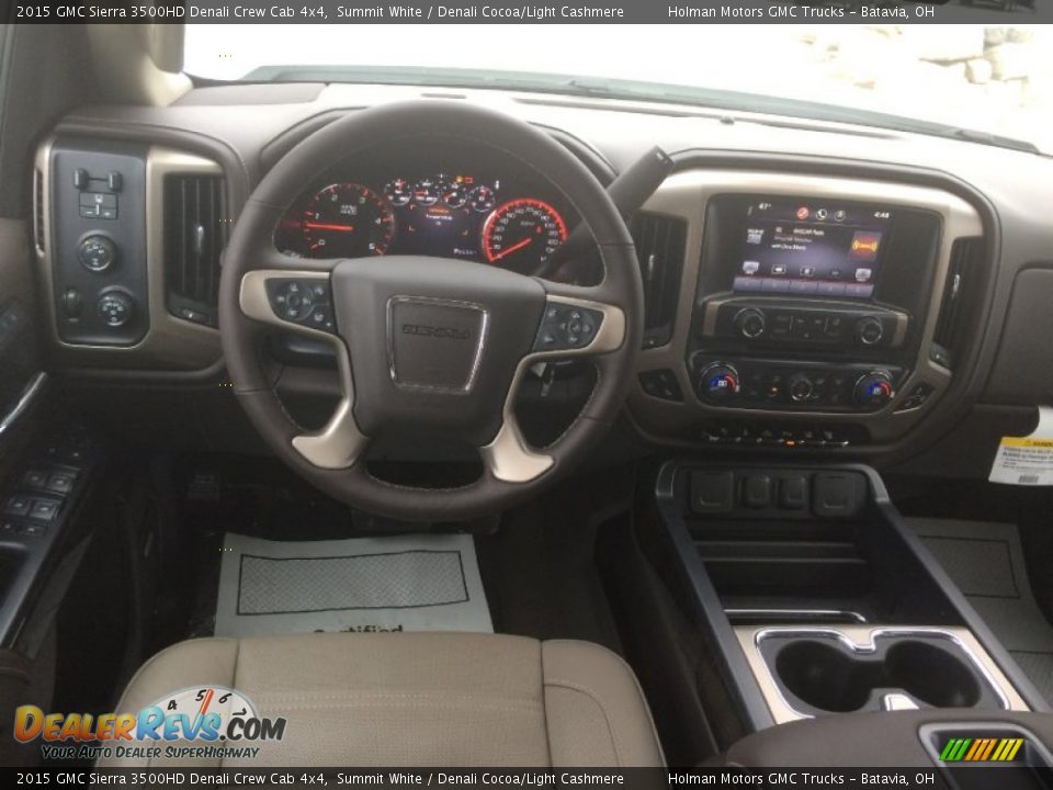 2015 GMC Sierra 3500HD Denali Crew Cab 4x4 Summit White / Denali Cocoa/Light Cashmere Photo #24