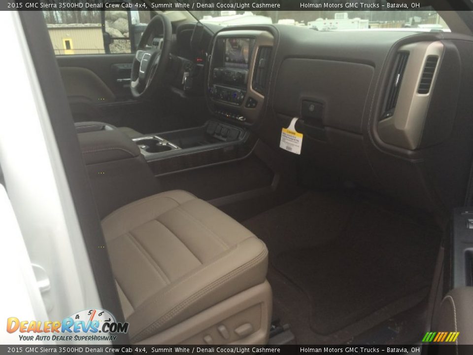 2015 GMC Sierra 3500HD Denali Crew Cab 4x4 Summit White / Denali Cocoa/Light Cashmere Photo #32