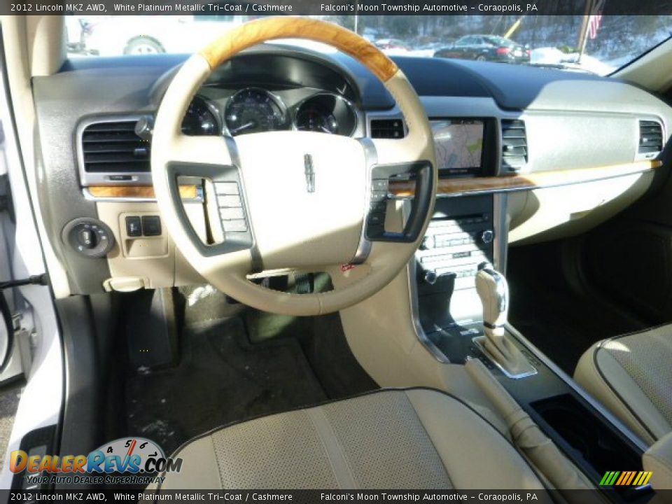 2012 Lincoln MKZ AWD White Platinum Metallic Tri-Coat / Cashmere Photo #12