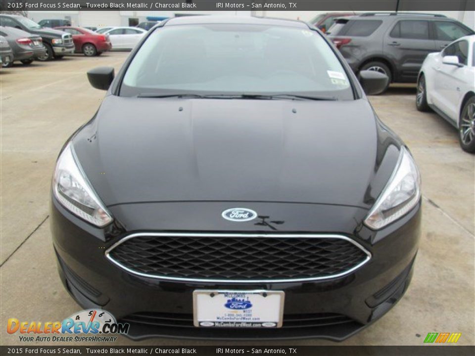 2015 Ford Focus S Sedan Tuxedo Black Metallic / Charcoal Black Photo #4