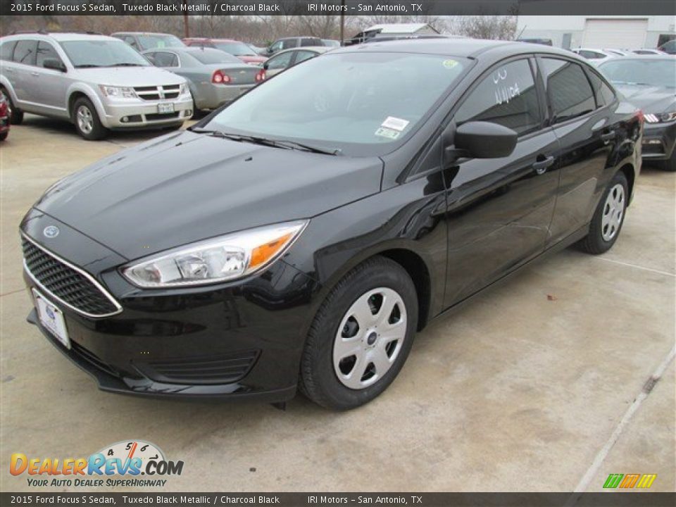 2015 Ford Focus S Sedan Tuxedo Black Metallic / Charcoal Black Photo #5