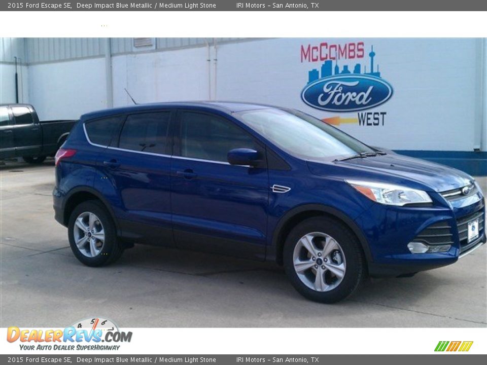 2015 Ford Escape SE Deep Impact Blue Metallic / Medium Light Stone Photo #3