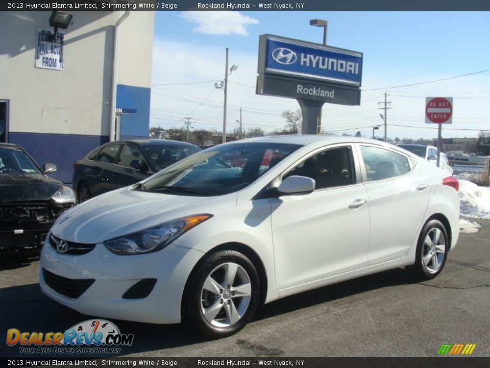 2013 Hyundai Elantra Limited Shimmering White / Beige Photo #1