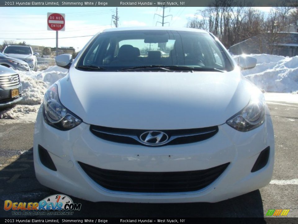 2013 Hyundai Elantra Limited Shimmering White / Beige Photo #2