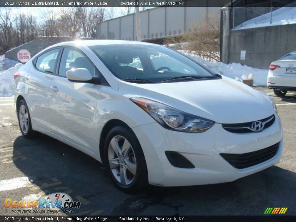 2013 Hyundai Elantra Limited Shimmering White / Beige Photo #3