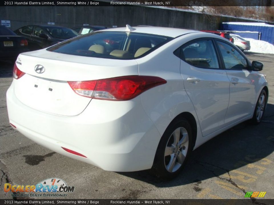 2013 Hyundai Elantra Limited Shimmering White / Beige Photo #4