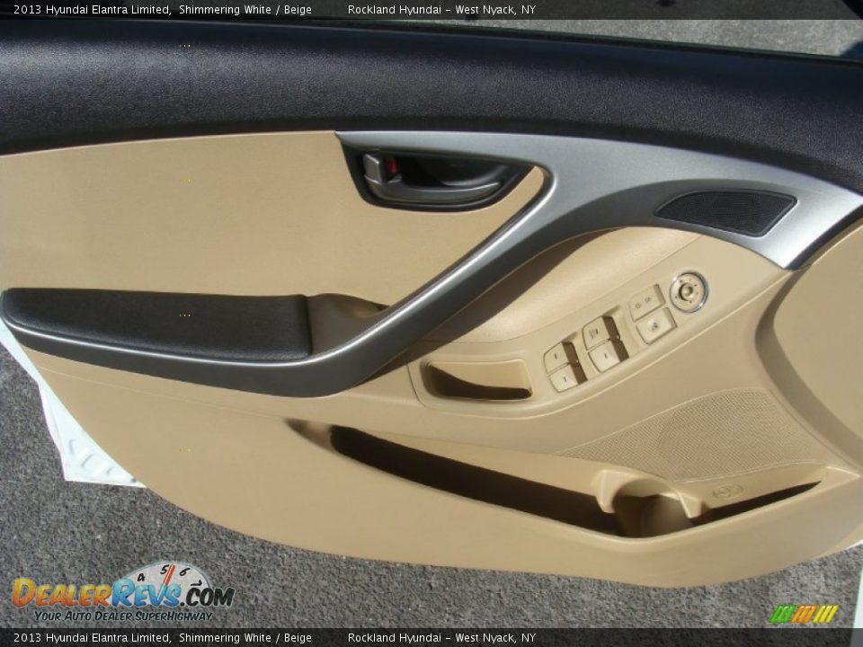 2013 Hyundai Elantra Limited Shimmering White / Beige Photo #7