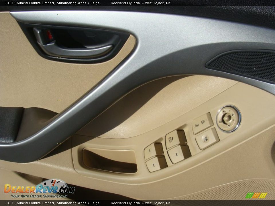 2013 Hyundai Elantra Limited Shimmering White / Beige Photo #8