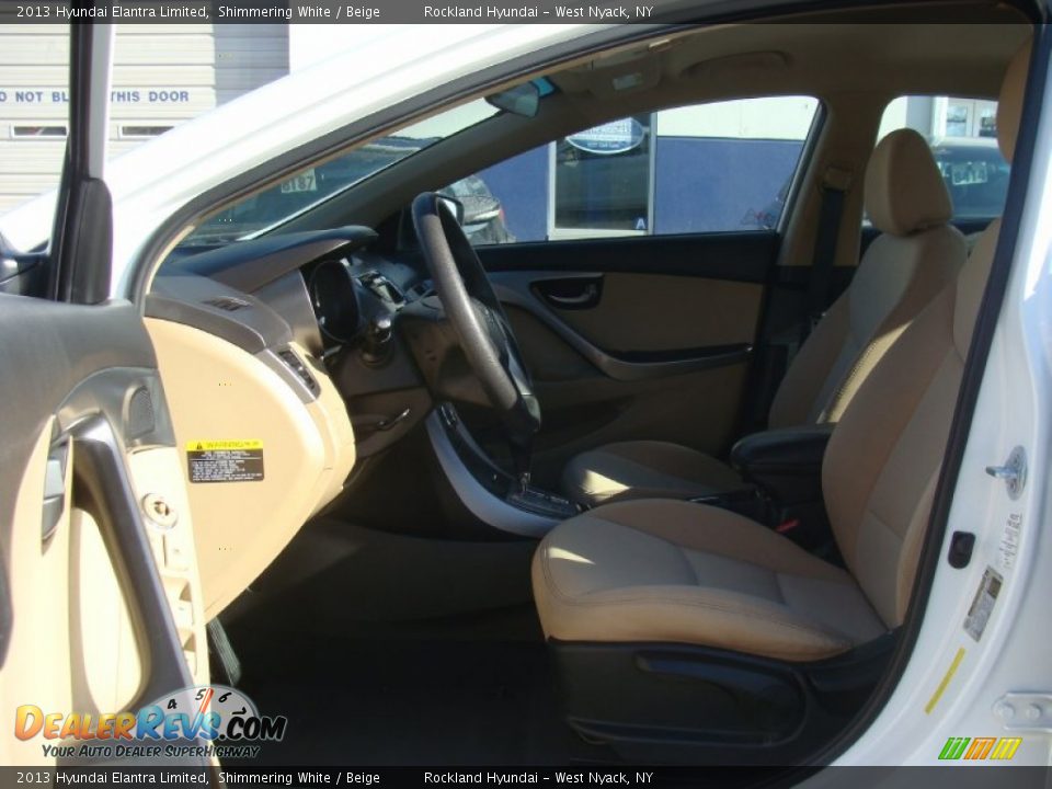 2013 Hyundai Elantra Limited Shimmering White / Beige Photo #10