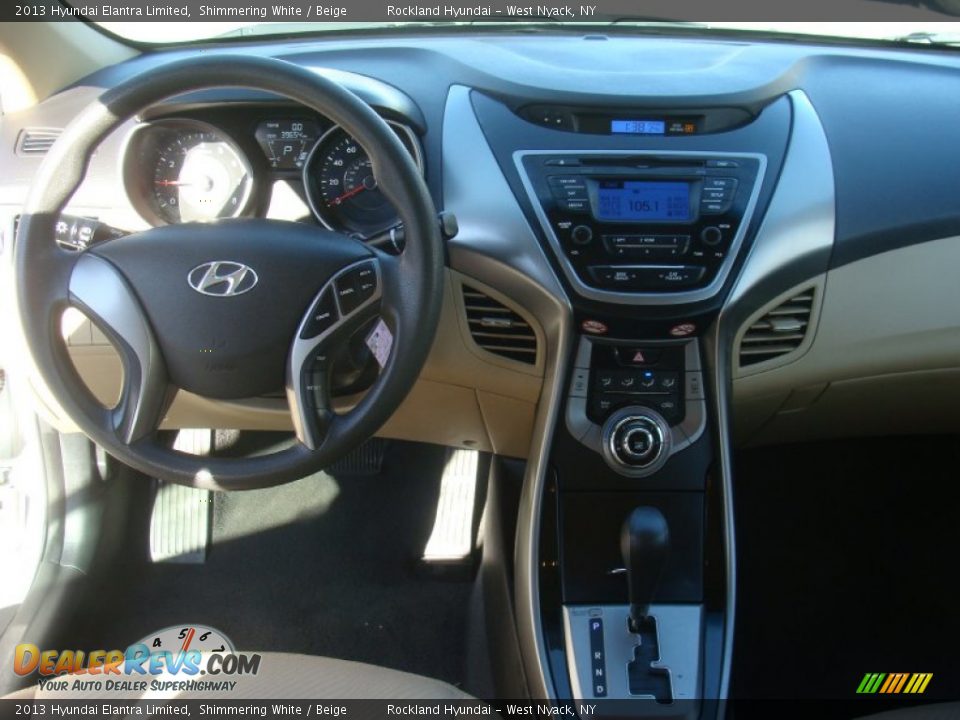 2013 Hyundai Elantra Limited Shimmering White / Beige Photo #11