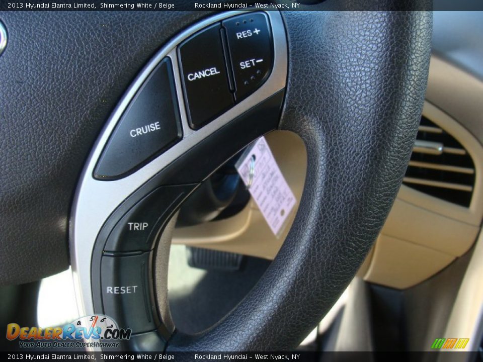 2013 Hyundai Elantra Limited Shimmering White / Beige Photo #14