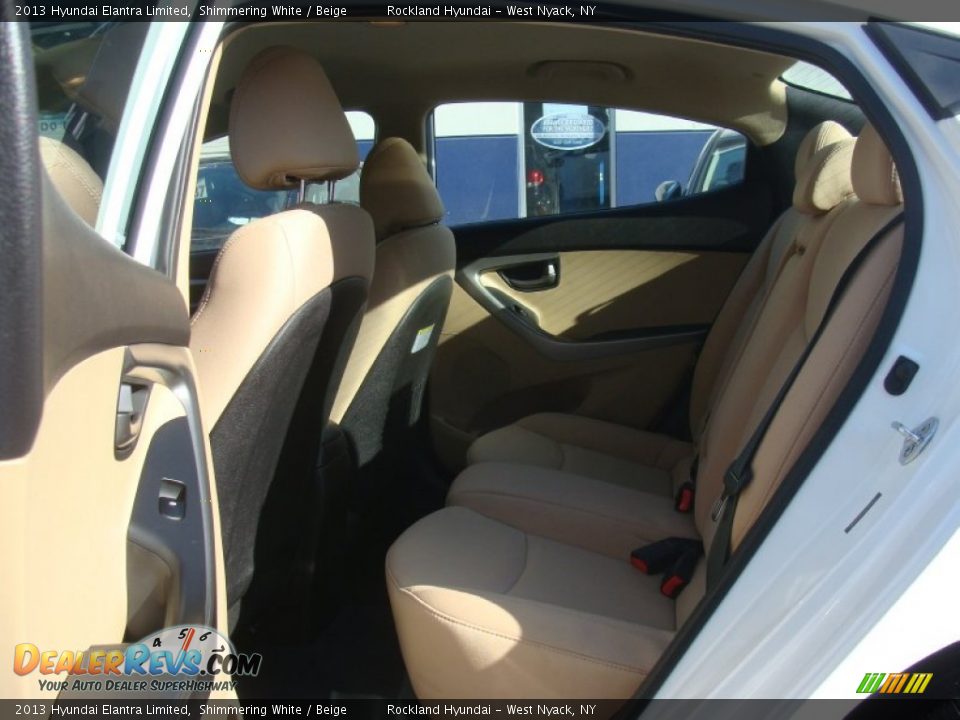 2013 Hyundai Elantra Limited Shimmering White / Beige Photo #18