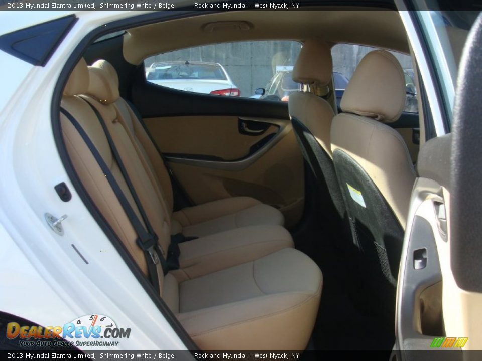 2013 Hyundai Elantra Limited Shimmering White / Beige Photo #21