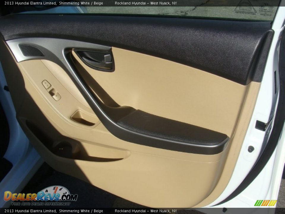 2013 Hyundai Elantra Limited Shimmering White / Beige Photo #22