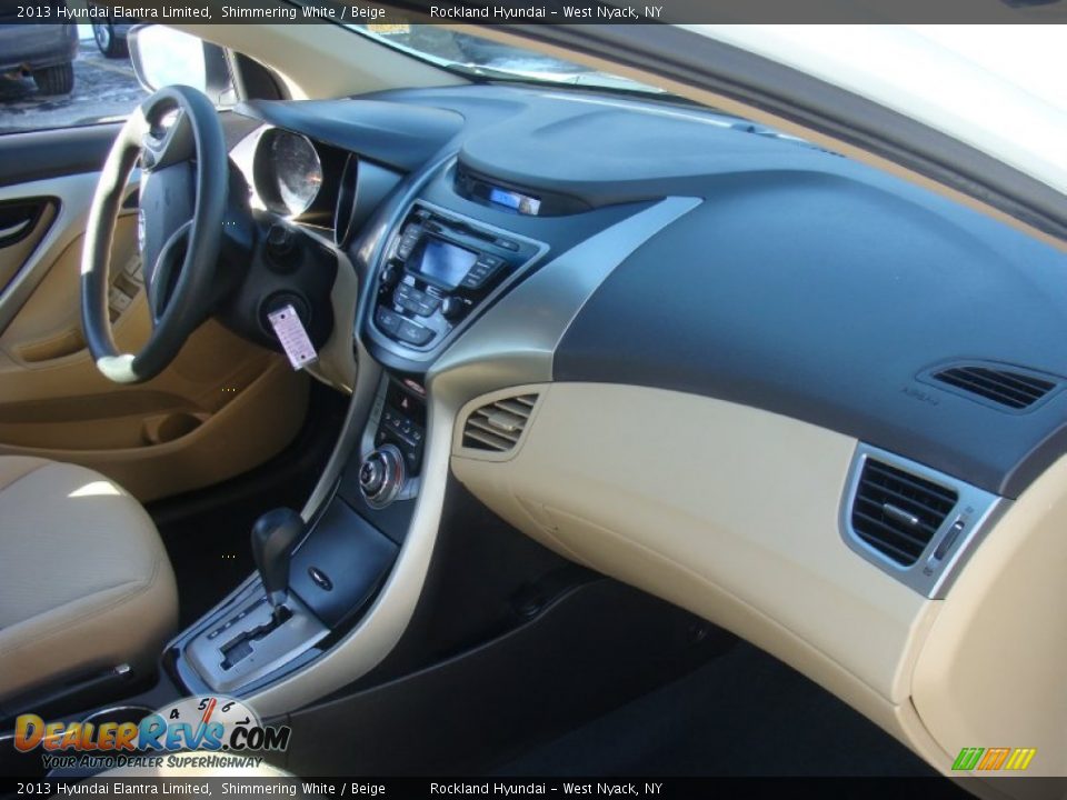 2013 Hyundai Elantra Limited Shimmering White / Beige Photo #23