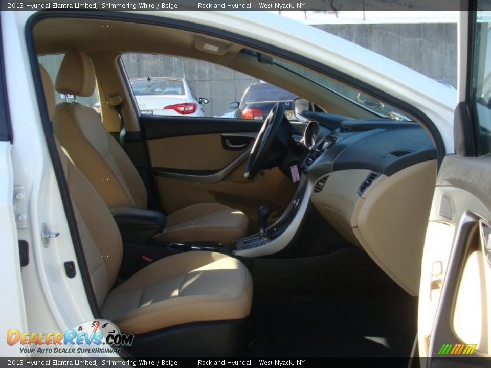2013 Hyundai Elantra Limited Shimmering White / Beige Photo #24