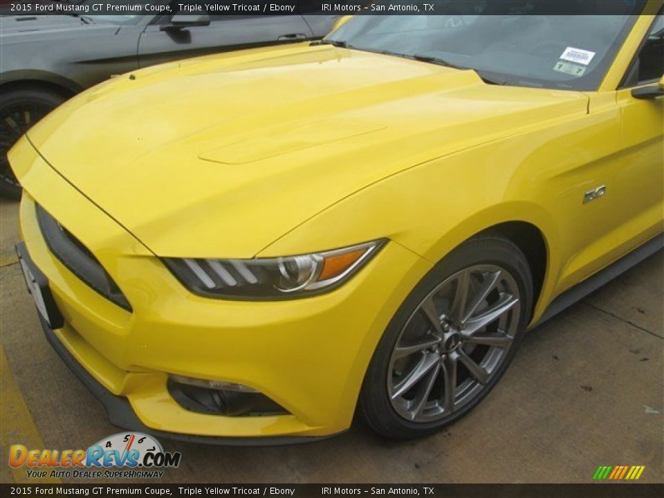 2015 Ford Mustang GT Premium Coupe Triple Yellow Tricoat / Ebony Photo #3