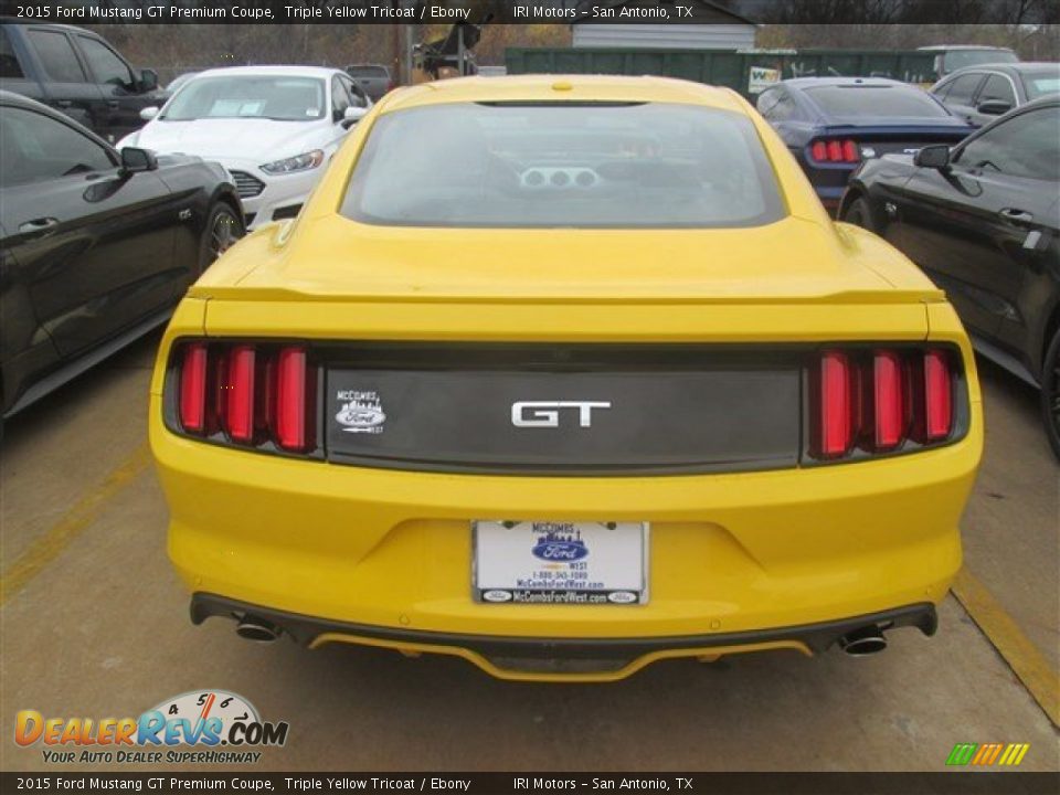 2015 Ford Mustang GT Premium Coupe Triple Yellow Tricoat / Ebony Photo #7