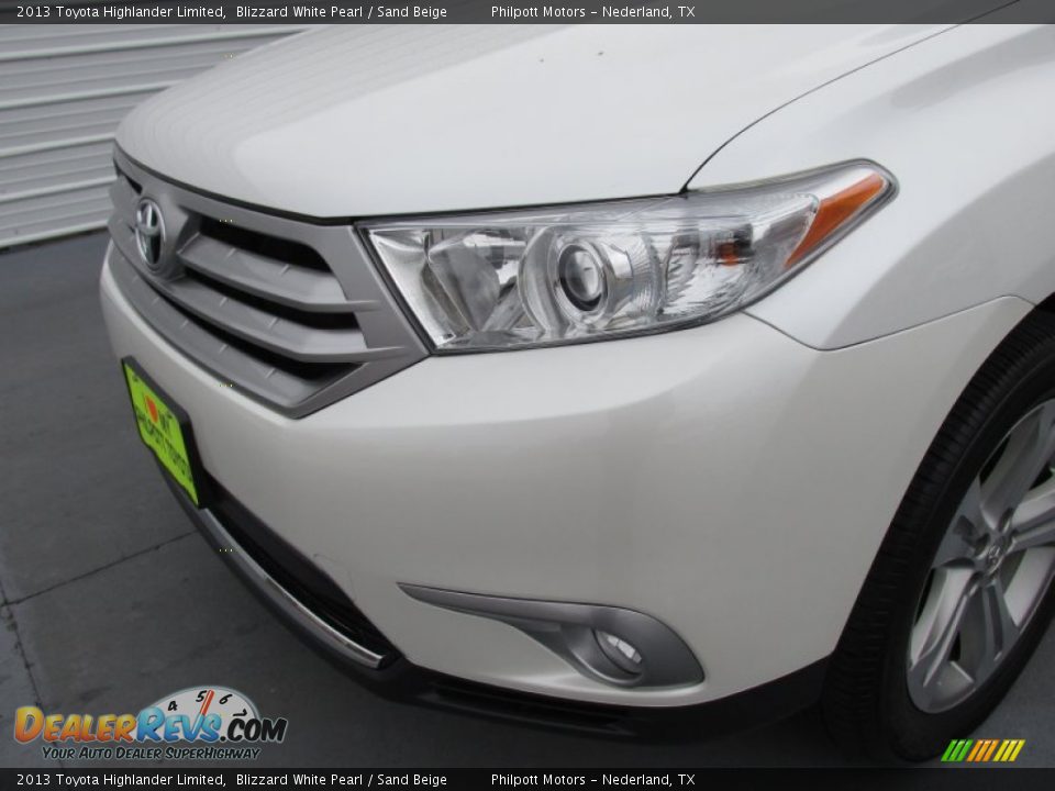 2013 Toyota Highlander Limited Blizzard White Pearl / Sand Beige Photo #7