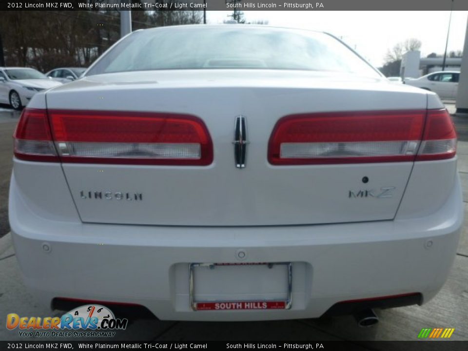 2012 Lincoln MKZ FWD White Platinum Metallic Tri-Coat / Light Camel Photo #4