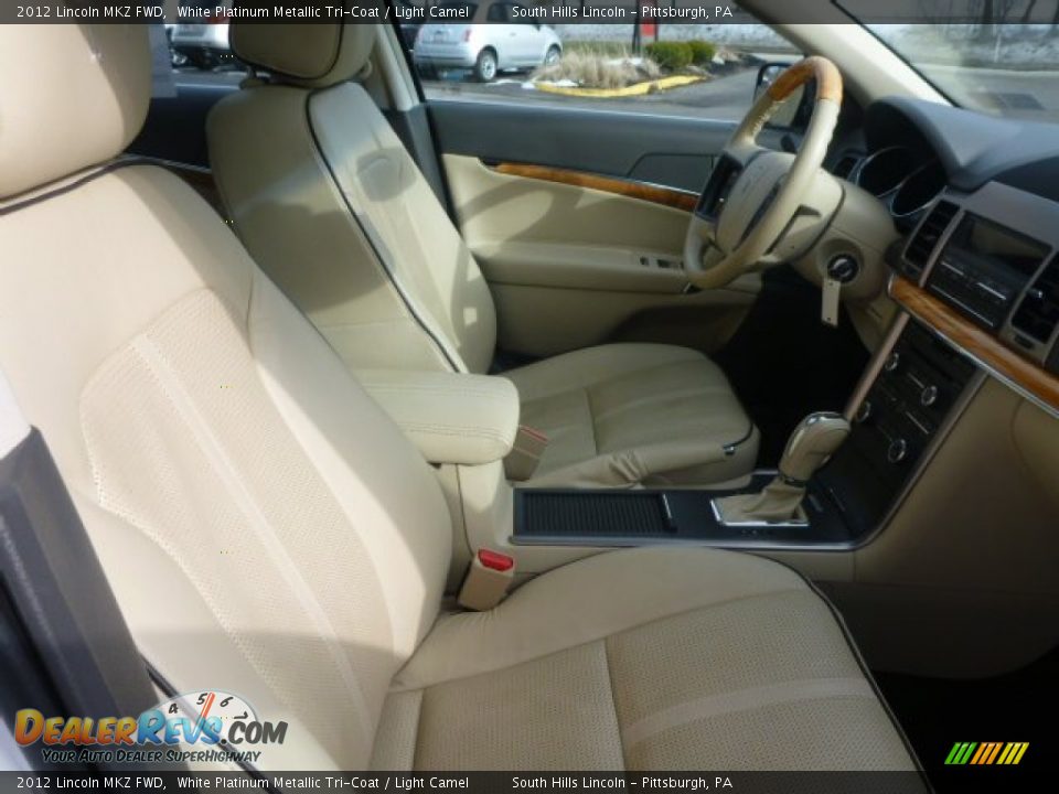 2012 Lincoln MKZ FWD White Platinum Metallic Tri-Coat / Light Camel Photo #10