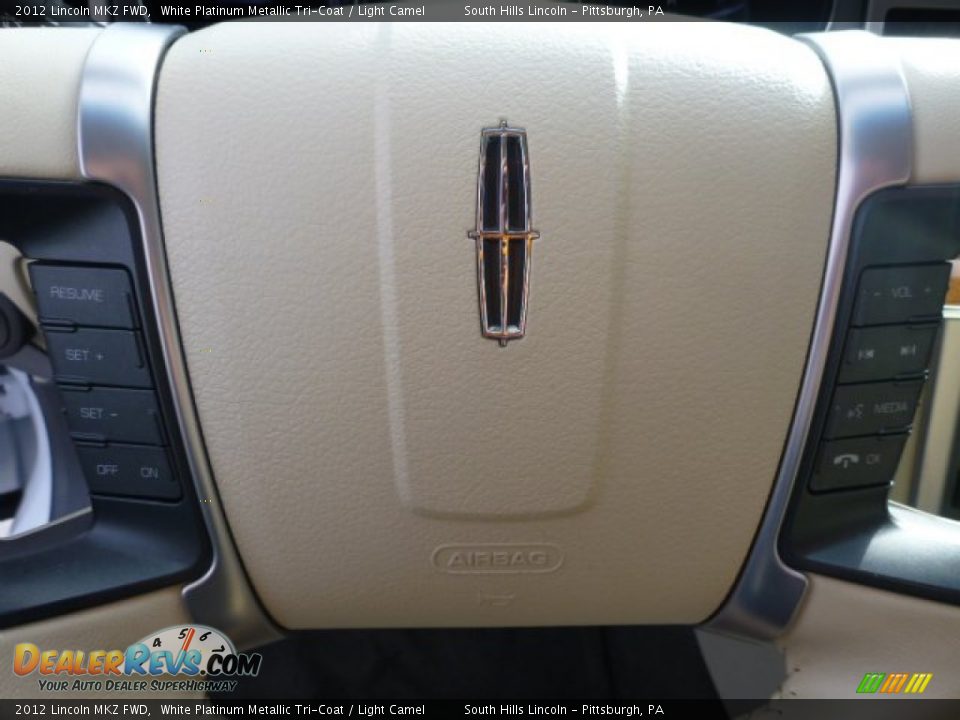 2012 Lincoln MKZ FWD White Platinum Metallic Tri-Coat / Light Camel Photo #21