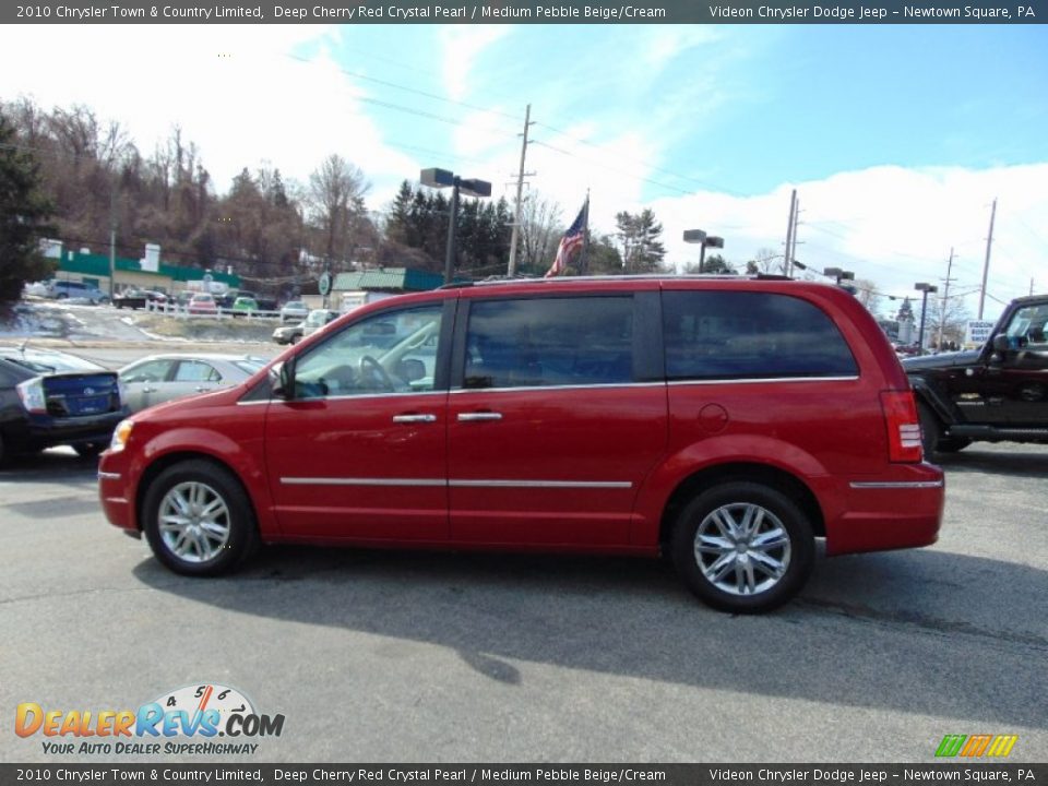 2010 Chrysler Town & Country Limited Deep Cherry Red Crystal Pearl / Medium Pebble Beige/Cream Photo #3