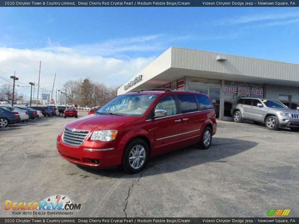 2010 Chrysler Town & Country Limited Deep Cherry Red Crystal Pearl / Medium Pebble Beige/Cream Photo #4