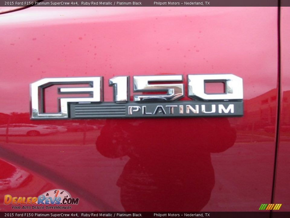 2015 Ford F150 Platinum SuperCrew 4x4 Ruby Red Metallic / Platinum Black Photo #14