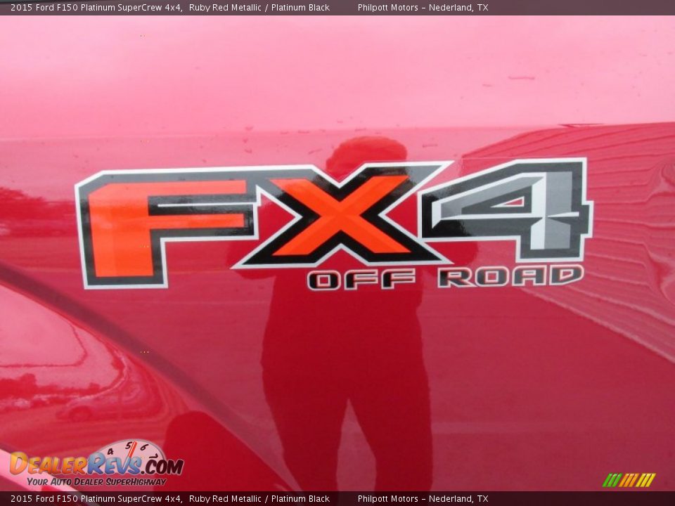 2015 Ford F150 Platinum SuperCrew 4x4 Ruby Red Metallic / Platinum Black Photo #17