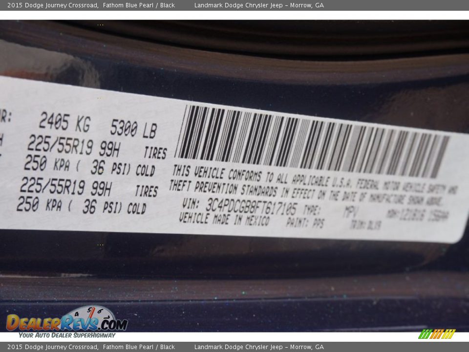 2015 Dodge Journey Crossroad Fathom Blue Pearl / Black Photo #9