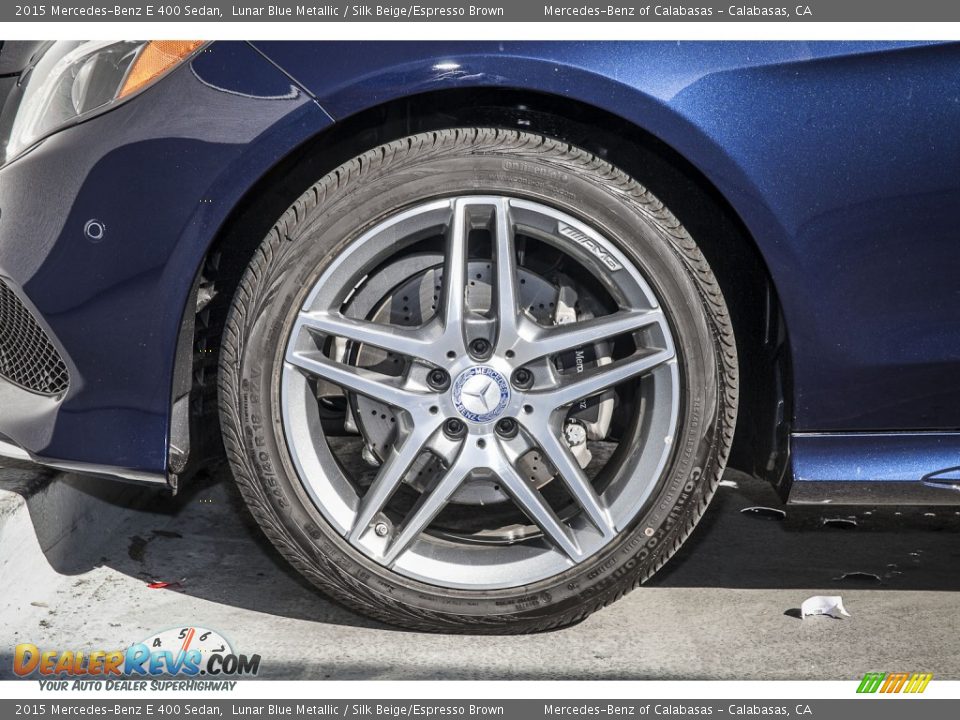 2015 Mercedes-Benz E 400 Sedan Lunar Blue Metallic / Silk Beige/Espresso Brown Photo #10