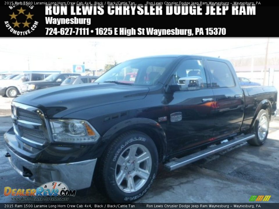 2015 Ram 1500 Laramie Long Horn Crew Cab 4x4 Black / Black/Cattle Tan Photo #1