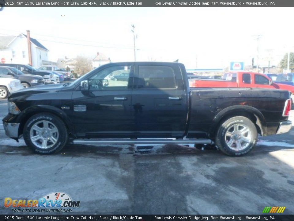 2015 Ram 1500 Laramie Long Horn Crew Cab 4x4 Black / Black/Cattle Tan Photo #2