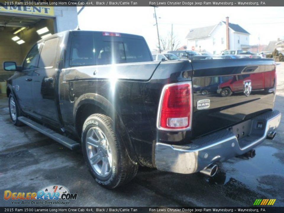 2015 Ram 1500 Laramie Long Horn Crew Cab 4x4 Black / Black/Cattle Tan Photo #3