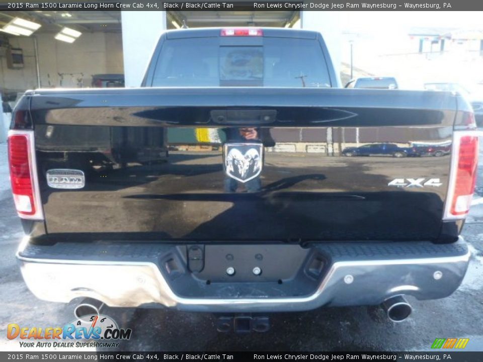 2015 Ram 1500 Laramie Long Horn Crew Cab 4x4 Black / Black/Cattle Tan Photo #4