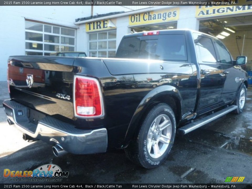 2015 Ram 1500 Laramie Long Horn Crew Cab 4x4 Black / Black/Cattle Tan Photo #5