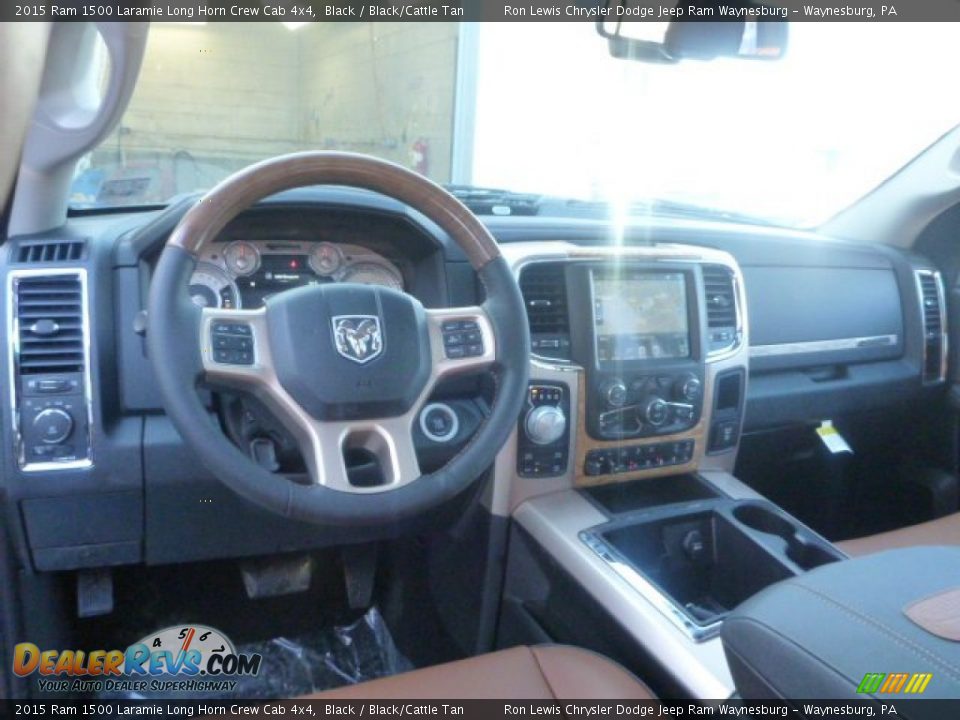 Dashboard of 2015 Ram 1500 Laramie Long Horn Crew Cab 4x4 Photo #12