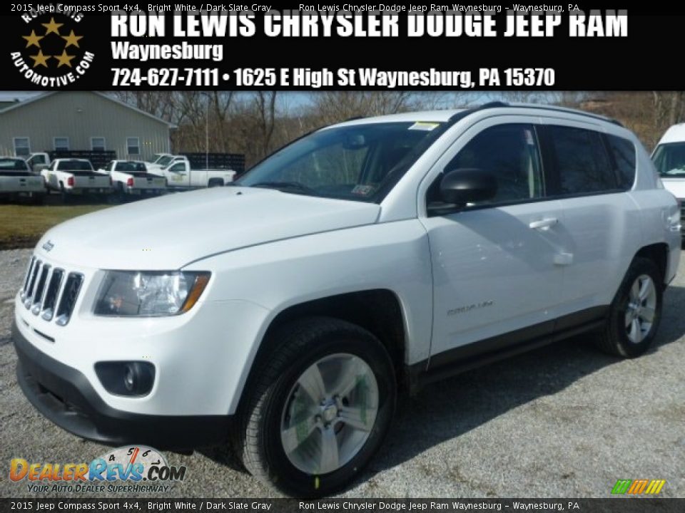 2015 Jeep Compass Sport 4x4 Bright White / Dark Slate Gray Photo #1