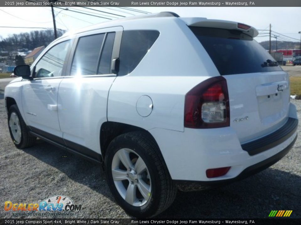 2015 Jeep Compass Sport 4x4 Bright White / Dark Slate Gray Photo #3