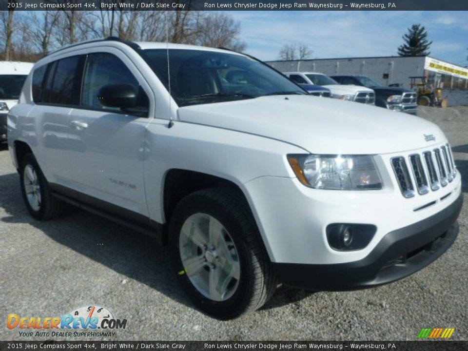 2015 Jeep Compass Sport 4x4 Bright White / Dark Slate Gray Photo #8