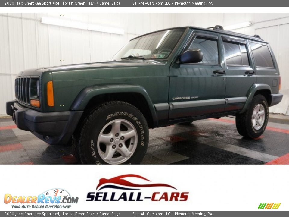 2000 Jeep Cherokee Sport 4x4 Forest Green Pearl / Camel Beige Photo #1