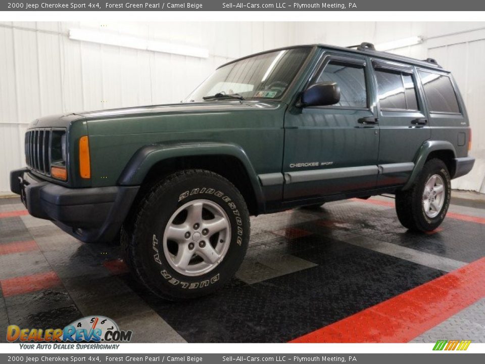 2000 Jeep Cherokee Sport 4x4 Forest Green Pearl / Camel Beige Photo #2