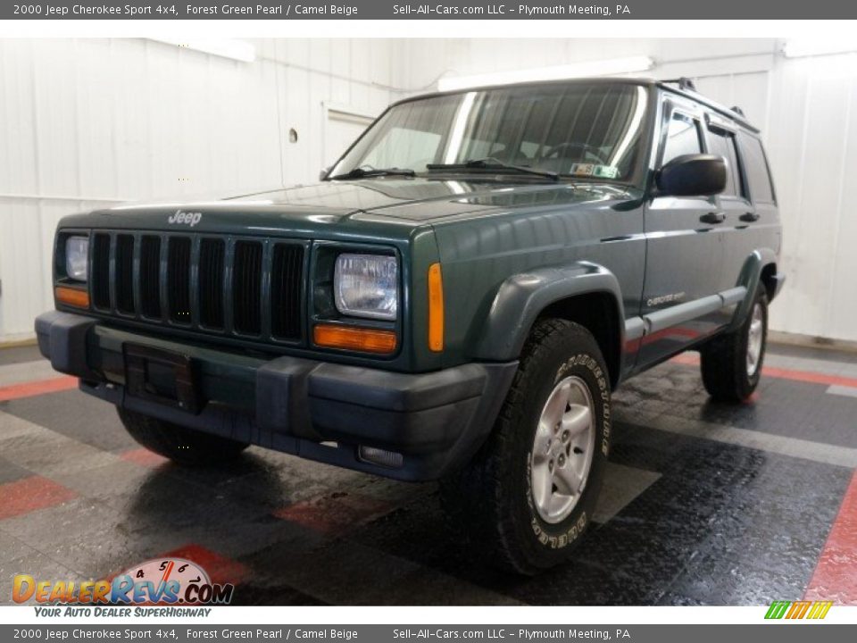 2000 Jeep Cherokee Sport 4x4 Forest Green Pearl / Camel Beige Photo #3